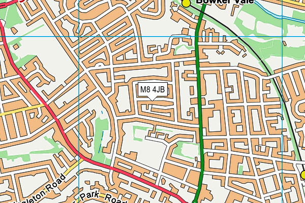 M8 4JB map - OS VectorMap District (Ordnance Survey)