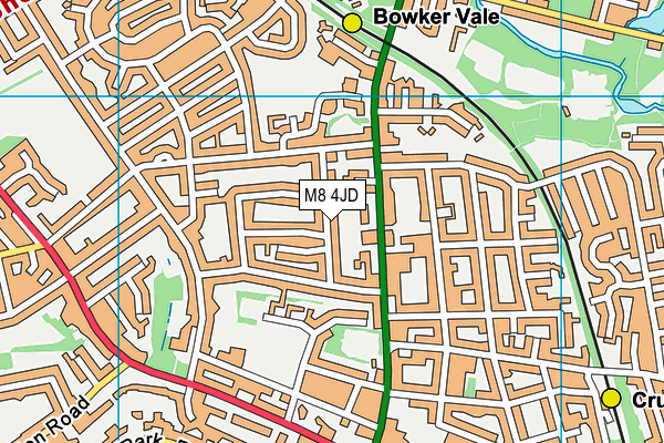 M8 4JD map - OS VectorMap District (Ordnance Survey)