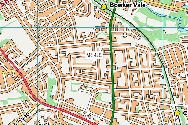 M8 4JE map - OS VectorMap District (Ordnance Survey)