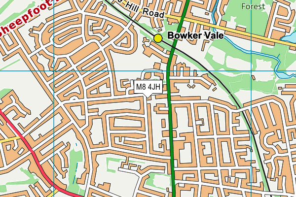 M8 4JH map - OS VectorMap District (Ordnance Survey)