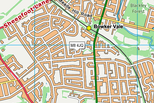 M8 4JQ map - OS VectorMap District (Ordnance Survey)