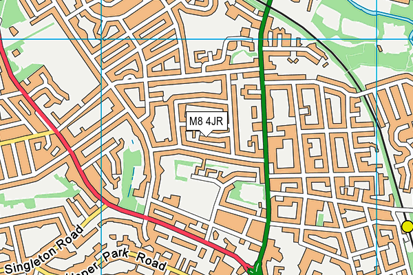 M8 4JR map - OS VectorMap District (Ordnance Survey)