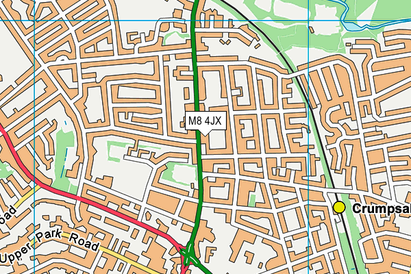 M8 4JX map - OS VectorMap District (Ordnance Survey)