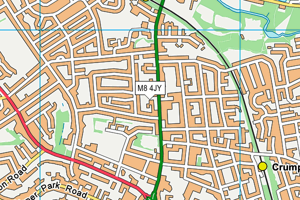 M8 4JY map - OS VectorMap District (Ordnance Survey)