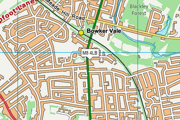 M8 4LB map - OS VectorMap District (Ordnance Survey)