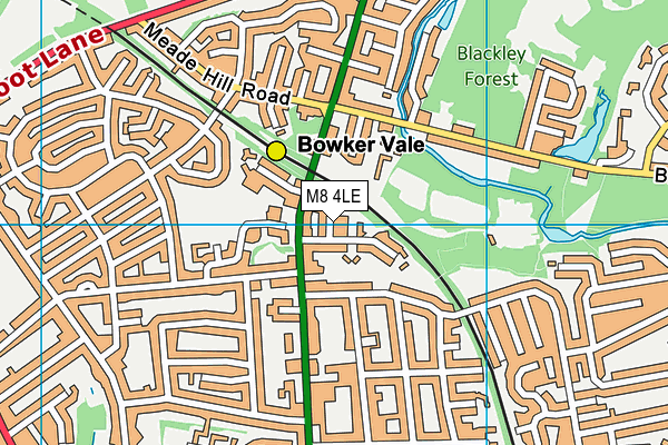 M8 4LE map - OS VectorMap District (Ordnance Survey)