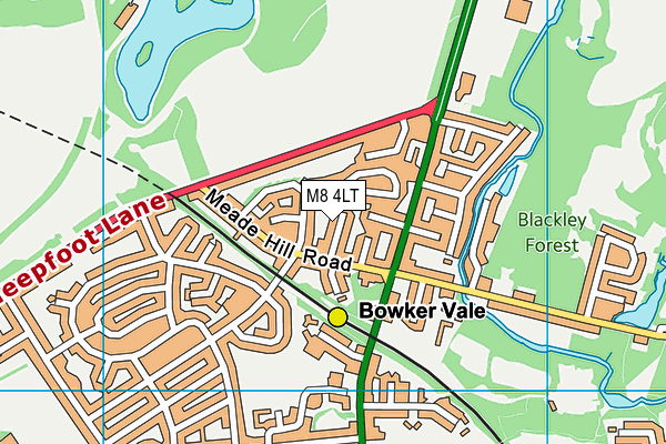 M8 4LT map - OS VectorMap District (Ordnance Survey)