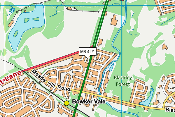 M8 4LY map - OS VectorMap District (Ordnance Survey)