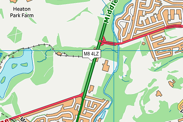 M8 4LZ map - OS VectorMap District (Ordnance Survey)