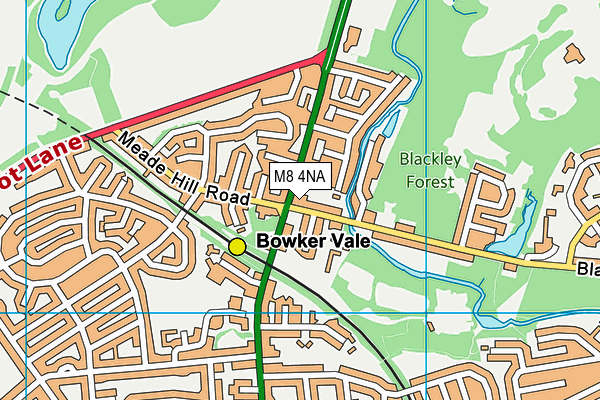 M8 4NA map - OS VectorMap District (Ordnance Survey)