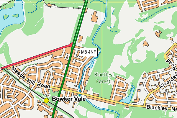 M8 4NF map - OS VectorMap District (Ordnance Survey)