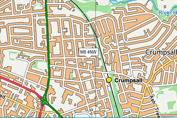 M8 4NW map - OS VectorMap District (Ordnance Survey)