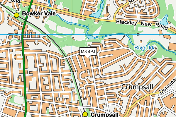 M8 4PJ map - OS VectorMap District (Ordnance Survey)