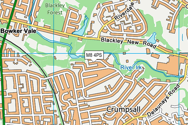 M8 4PS map - OS VectorMap District (Ordnance Survey)