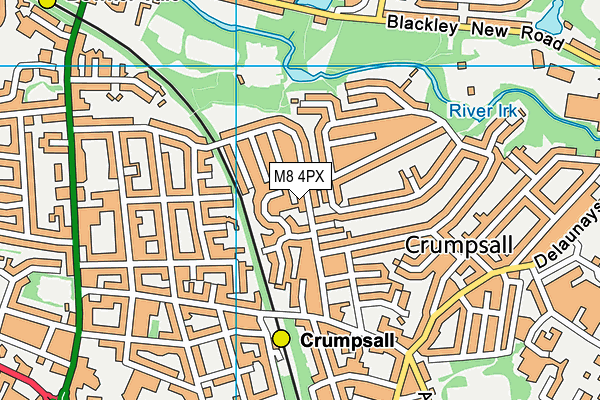 M8 4PX map - OS VectorMap District (Ordnance Survey)