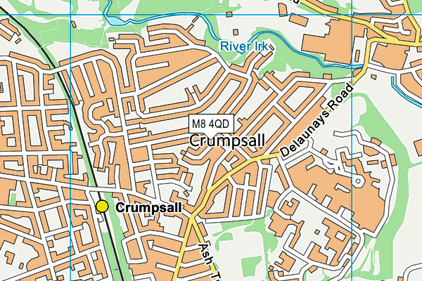 M8 4QD map - OS VectorMap District (Ordnance Survey)