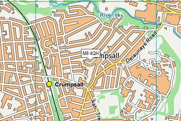 M8 4QH map - OS VectorMap District (Ordnance Survey)