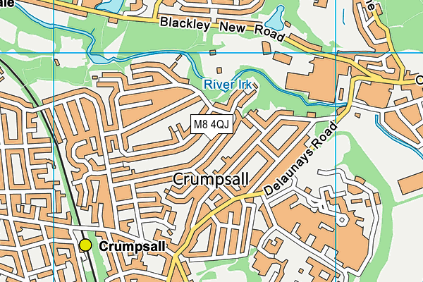 M8 4QJ map - OS VectorMap District (Ordnance Survey)