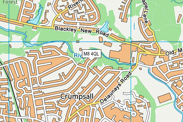 M8 4QL map - OS VectorMap District (Ordnance Survey)