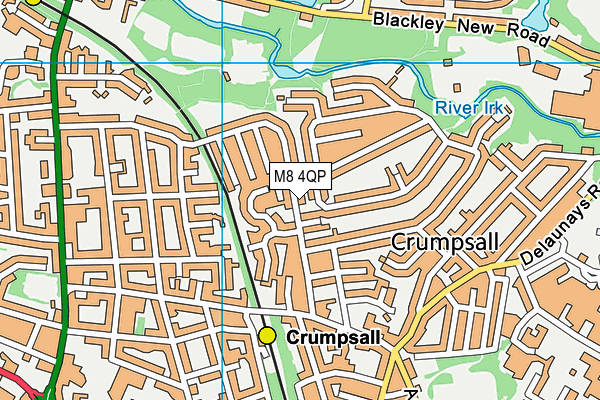 M8 4QP map - OS VectorMap District (Ordnance Survey)