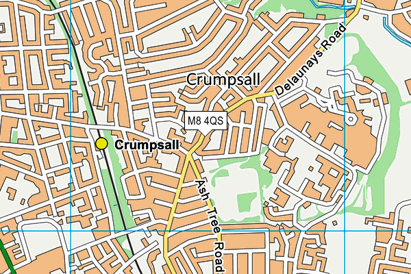 M8 4QS map - OS VectorMap District (Ordnance Survey)