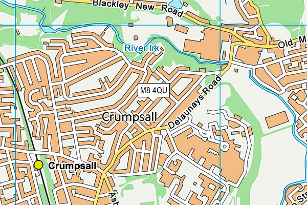 M8 4QU map - OS VectorMap District (Ordnance Survey)