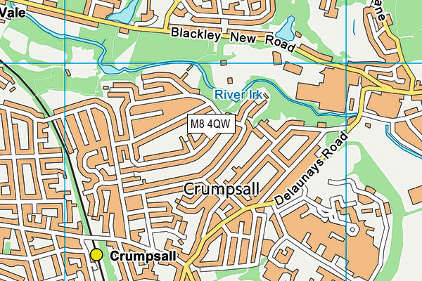 M8 4QW map - OS VectorMap District (Ordnance Survey)