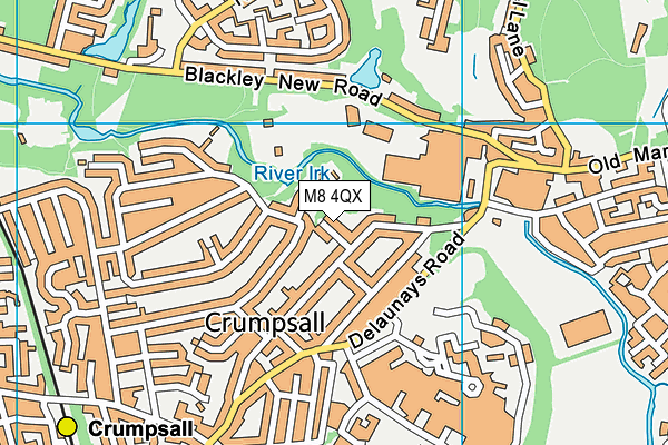 M8 4QX map - OS VectorMap District (Ordnance Survey)