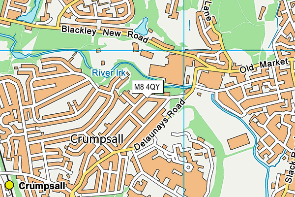 M8 4QY map - OS VectorMap District (Ordnance Survey)