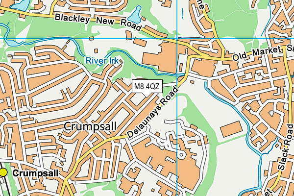 M8 4QZ map - OS VectorMap District (Ordnance Survey)