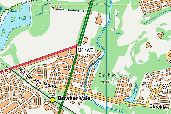 M8 4WE map - OS VectorMap District (Ordnance Survey)