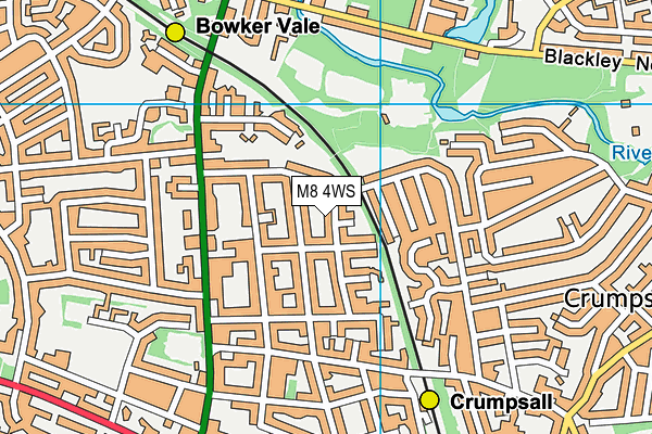 M8 4WS map - OS VectorMap District (Ordnance Survey)