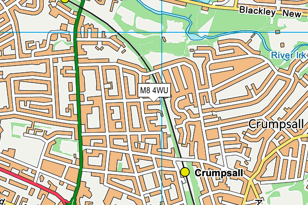 M8 4WU map - OS VectorMap District (Ordnance Survey)