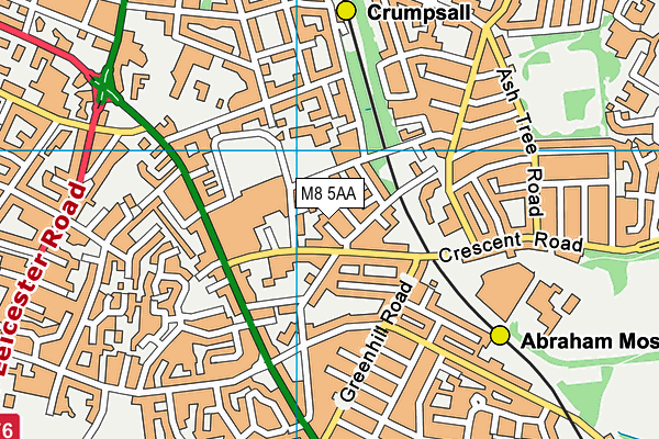 M8 5AA map - OS VectorMap District (Ordnance Survey)