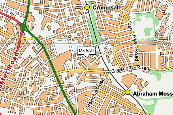 M8 5AD map - OS VectorMap District (Ordnance Survey)