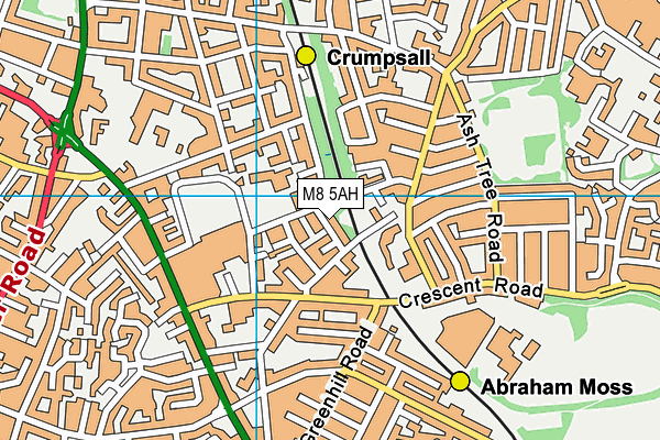 M8 5AH map - OS VectorMap District (Ordnance Survey)