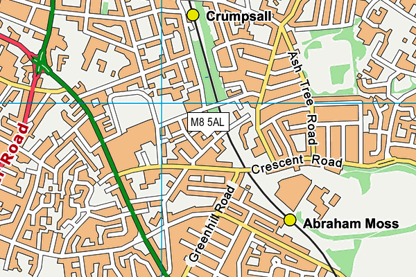 M8 5AL map - OS VectorMap District (Ordnance Survey)