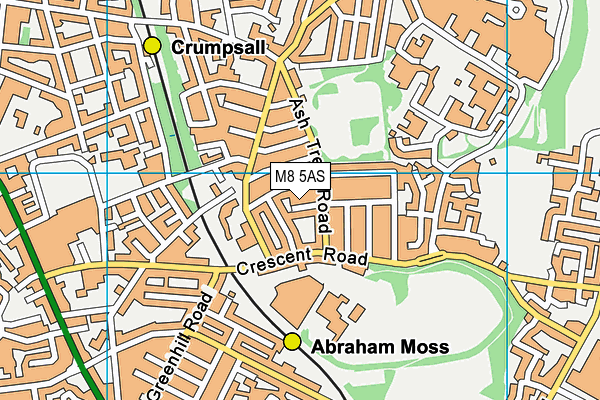 M8 5AS map - OS VectorMap District (Ordnance Survey)