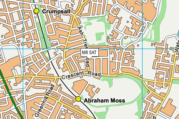 M8 5AT map - OS VectorMap District (Ordnance Survey)