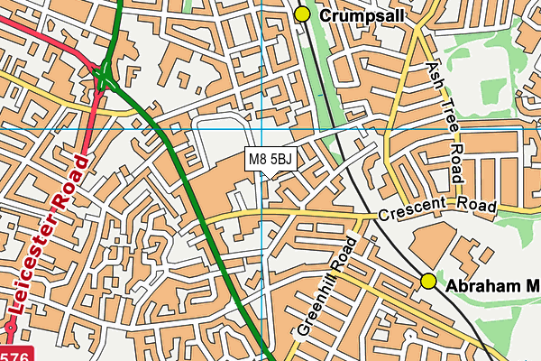 M8 5BJ map - OS VectorMap District (Ordnance Survey)