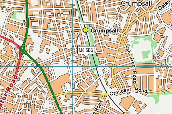 M8 5BS map - OS VectorMap District (Ordnance Survey)