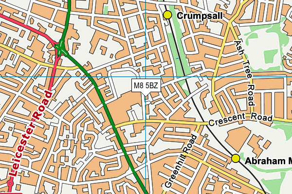 M8 5BZ map - OS VectorMap District (Ordnance Survey)