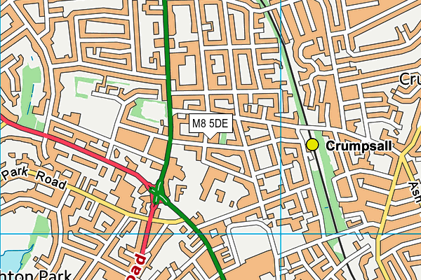 M8 5DE map - OS VectorMap District (Ordnance Survey)