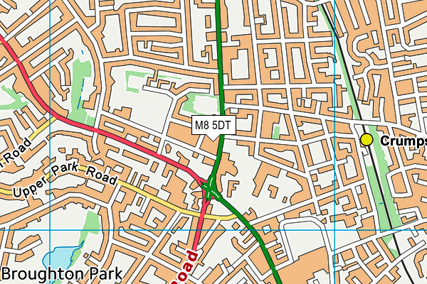 M8 5DT map - OS VectorMap District (Ordnance Survey)