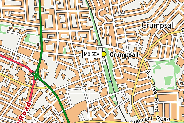 M8 5EA map - OS VectorMap District (Ordnance Survey)