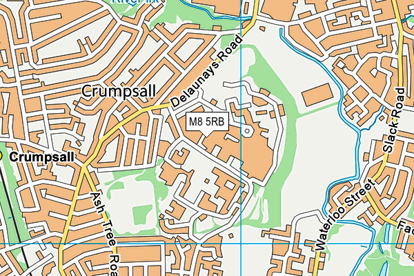 M8 5RB map - OS VectorMap District (Ordnance Survey)