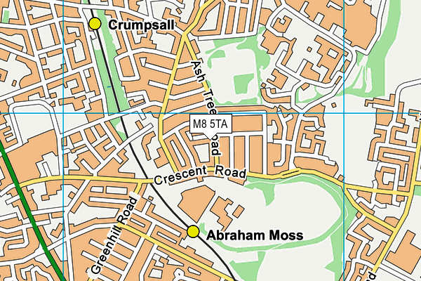 M8 5TA map - OS VectorMap District (Ordnance Survey)