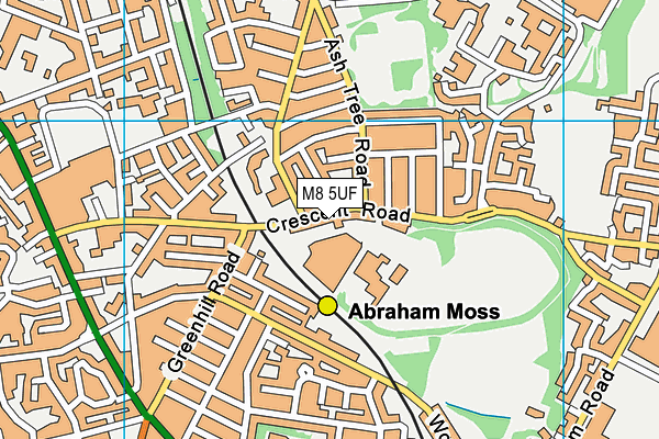 M8 5UF map - OS VectorMap District (Ordnance Survey)