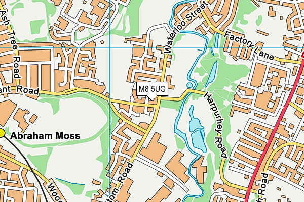 M8 5UG map - OS VectorMap District (Ordnance Survey)