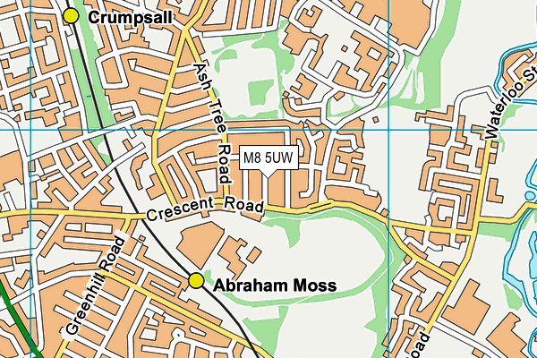 M8 5UW map - OS VectorMap District (Ordnance Survey)